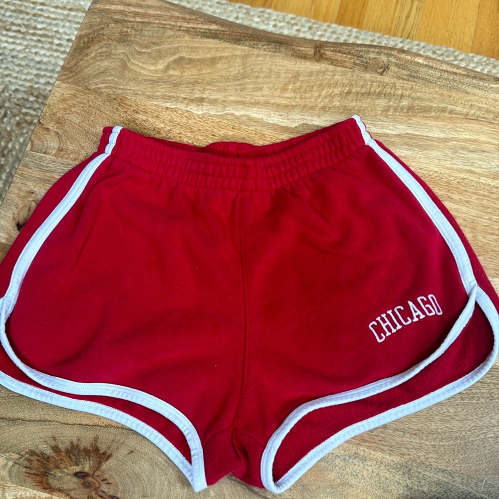 Red “Chicago “ shorts, one size fits all